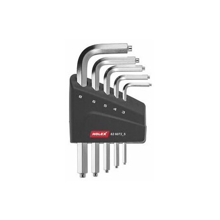 Holex Metric L-Key Set, with Pin, 5 Pc, 3 mm to 8 mm 626073 5